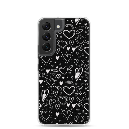 Black and White Hearts - Clear Case