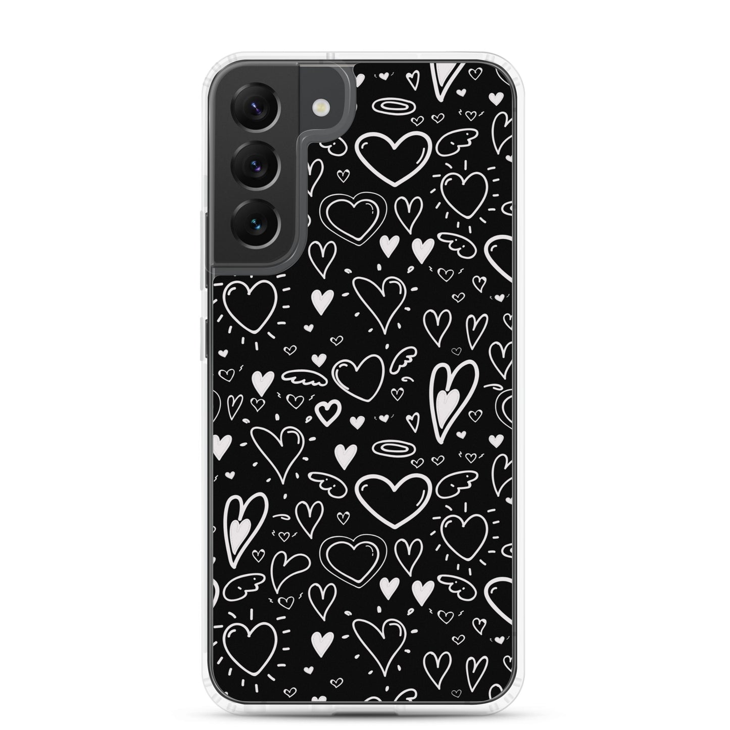 Black and White Hearts - Clear Case