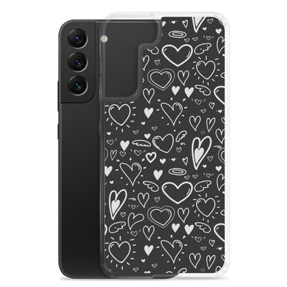 Black and White Hearts - Clear Case