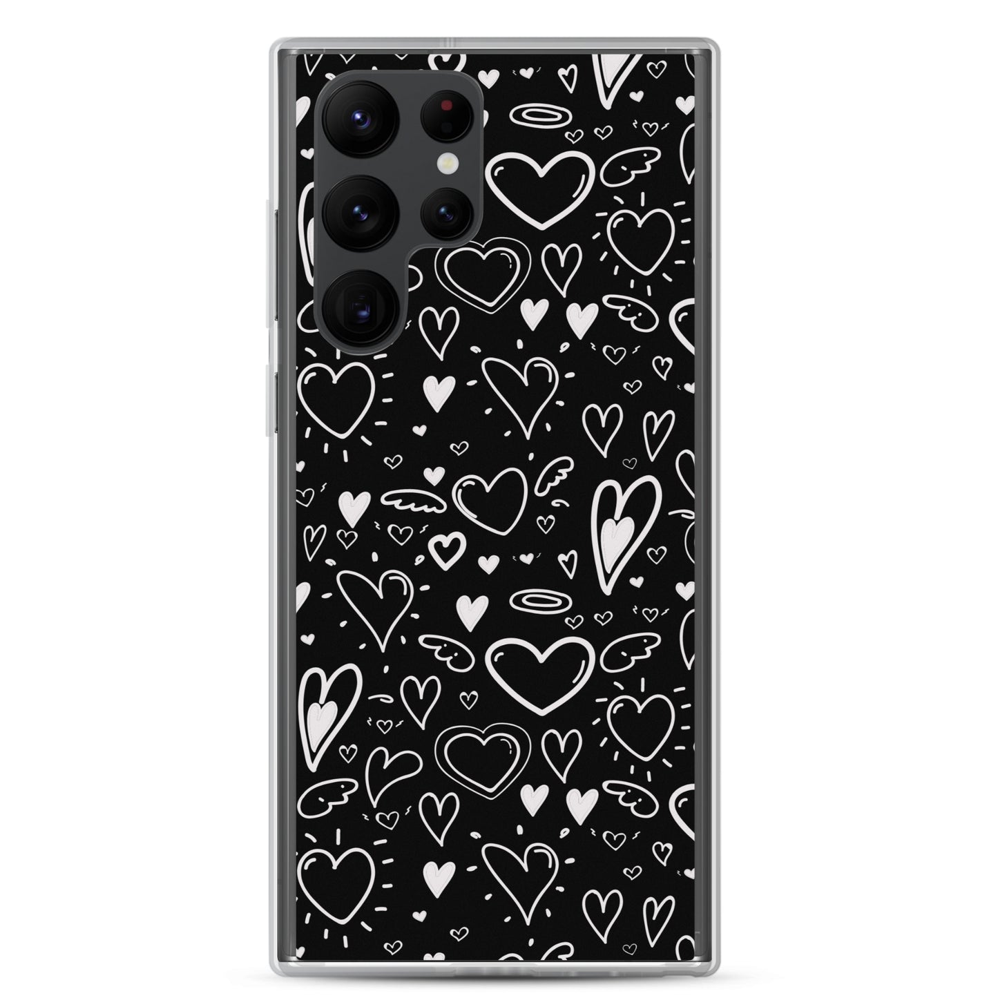 Black and White Hearts - Clear Case