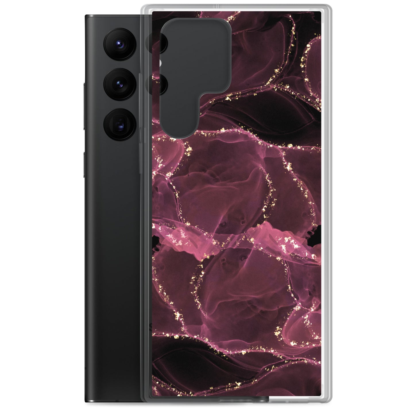 Pink Marble - Clear Case