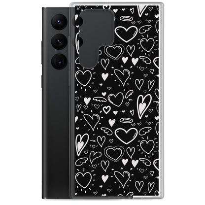 Black and White Hearts - Clear Case