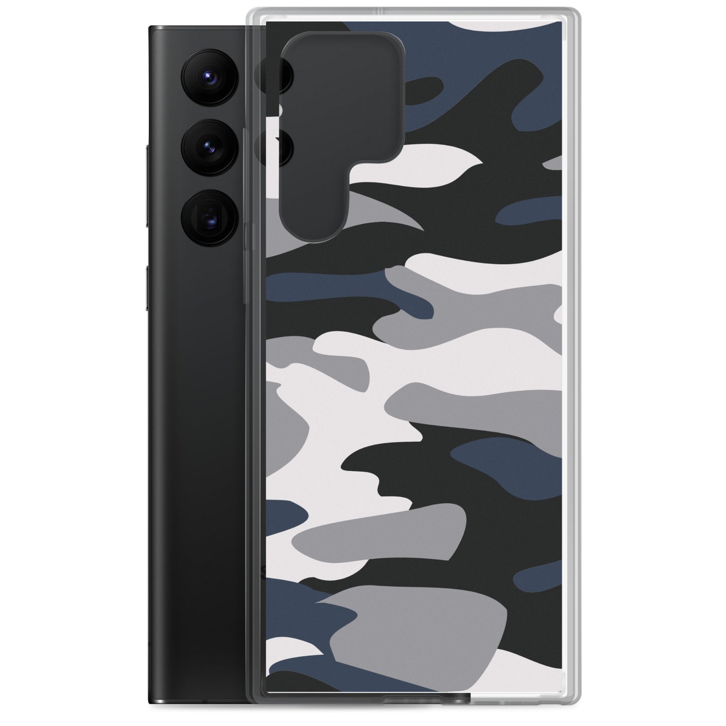 Blue Camo - Clear Case