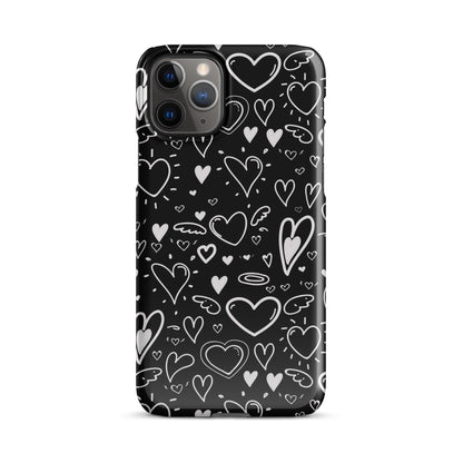 Black and White Hearts - Snap Case