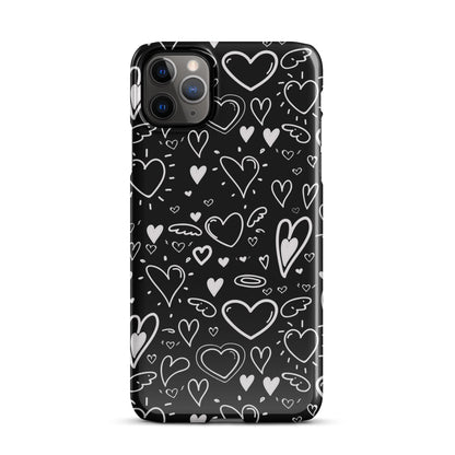 Black and White Hearts - Snap Case