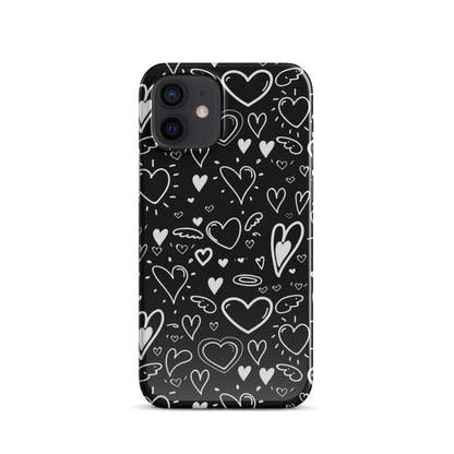 Black and White Hearts - Snap Case