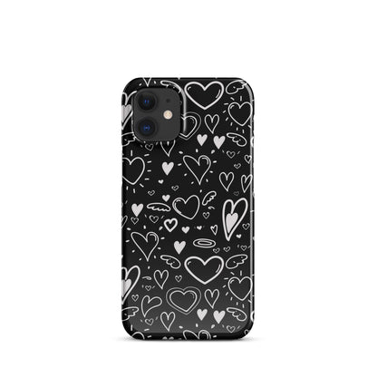 Black and White Hearts - Snap Case