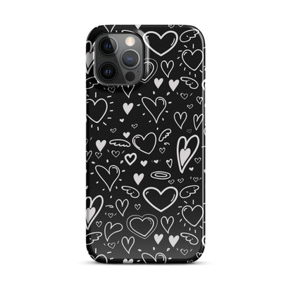 Black and White Hearts - Snap Case