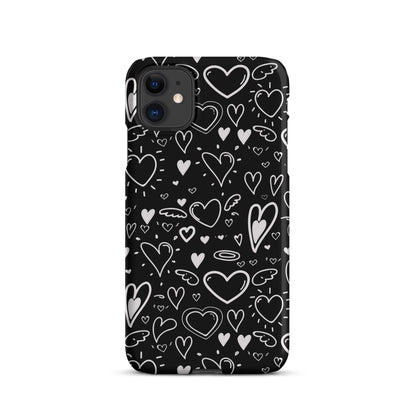 Black and White Hearts - Snap Case