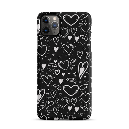 Black and White Hearts - Snap Case