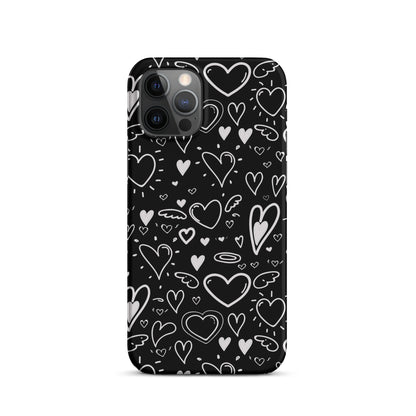 Black and White Hearts - Snap Case