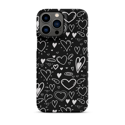 Black and White Hearts - Snap Case