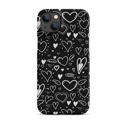 Black and White Hearts - Snap Case