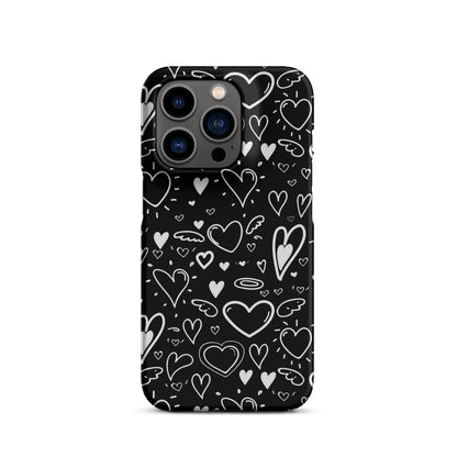 Black and White Hearts - Snap Case