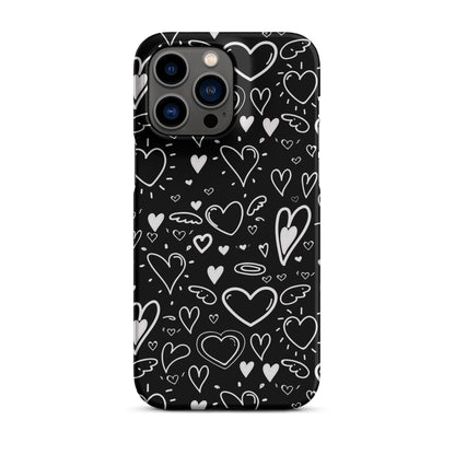 Black and White Hearts - Snap Case