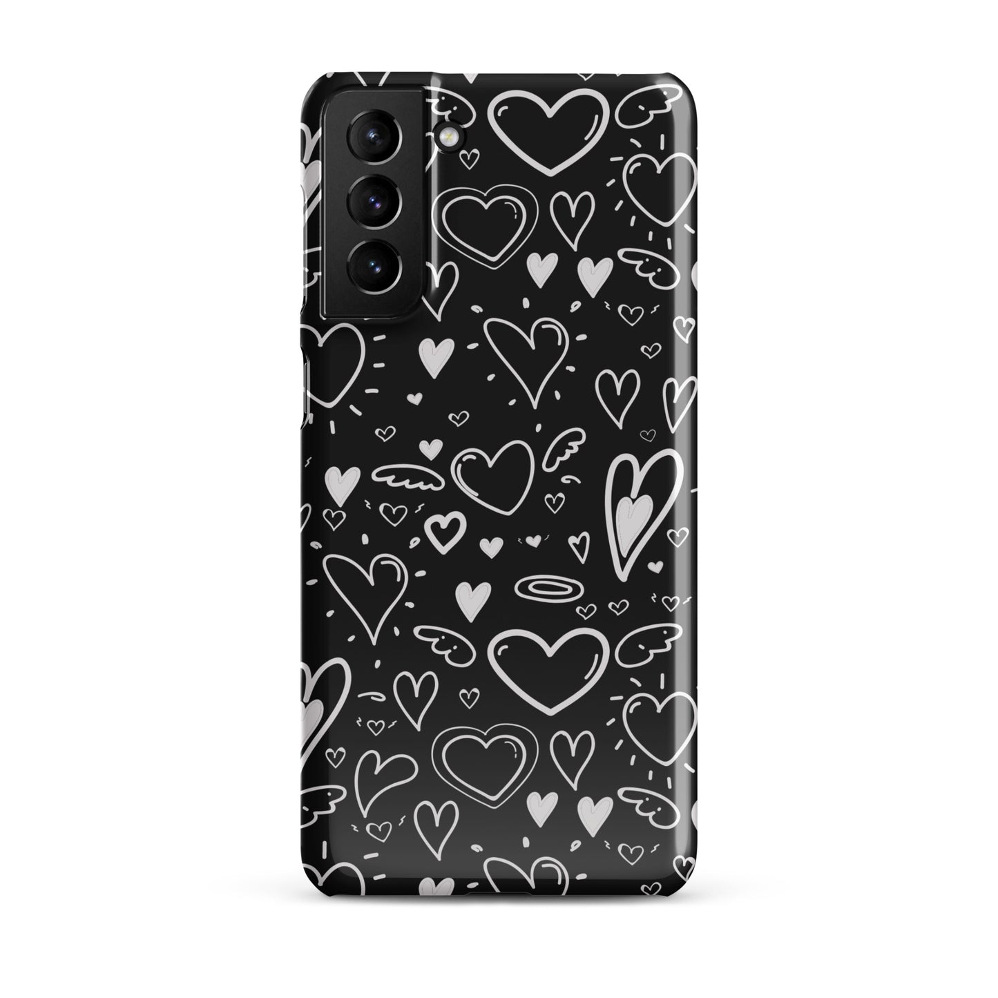 Black and White Hearts - Snap Case