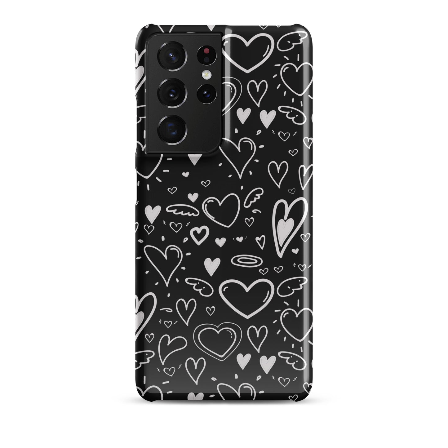 Black and White Hearts - Snap Case