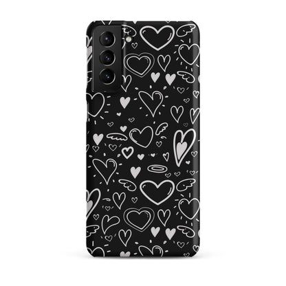 Black and White Hearts - Snap Case