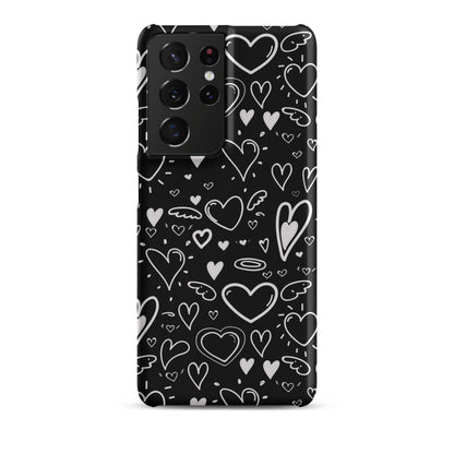 Black and White Hearts - Snap Case