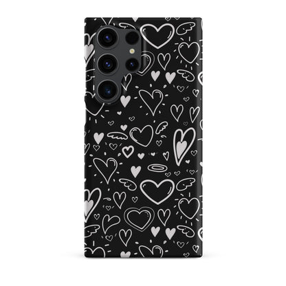 Black and White Hearts - Snap Case